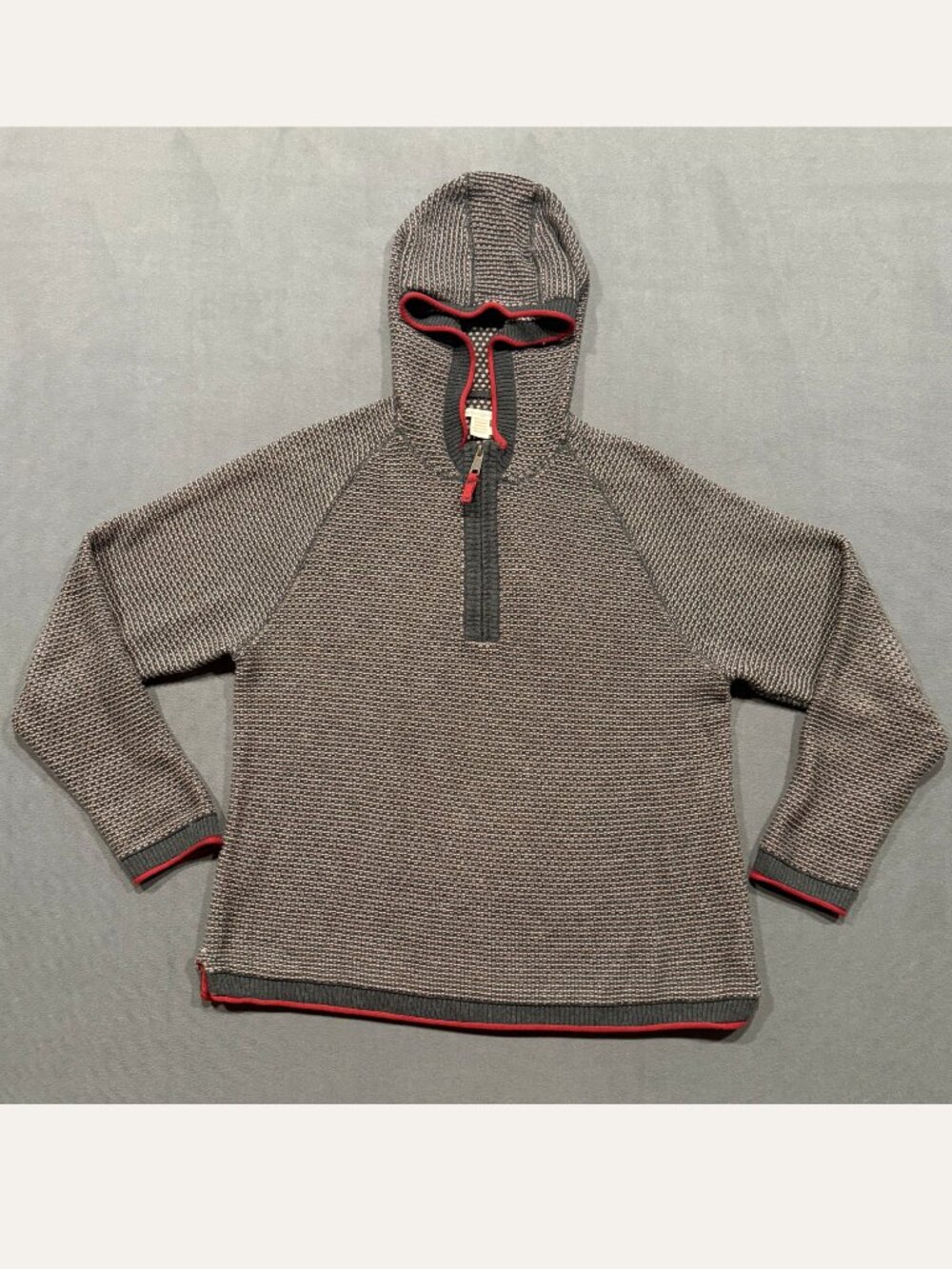 Carbon 2 Cobalt Oslo Hoodie Men’s Medium Gray Cotton Textured 1/4 Zip Sweater